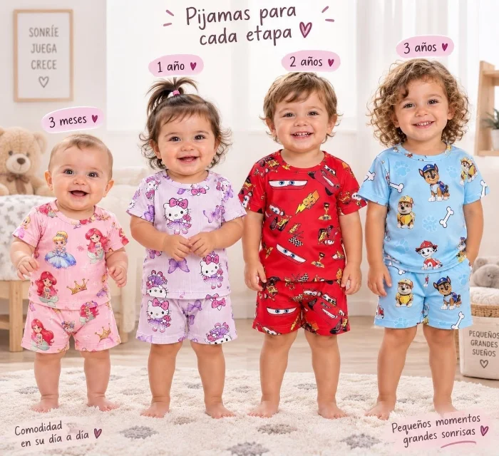 Conjunto Pijama de Bebe 2 al 6 Varios Diseños