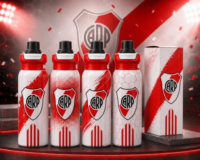 Botellas  River y Boca Acero Termico
