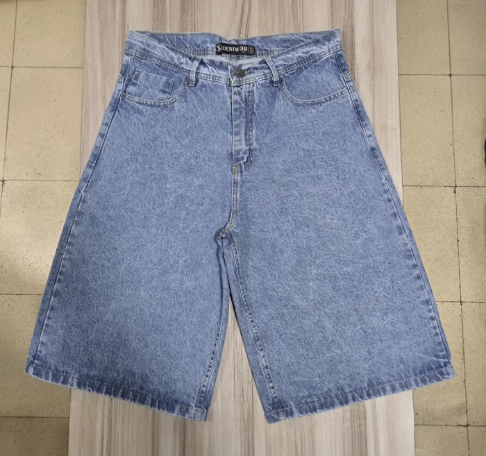 Bermuda Baggy Liso Azul Medio Nev