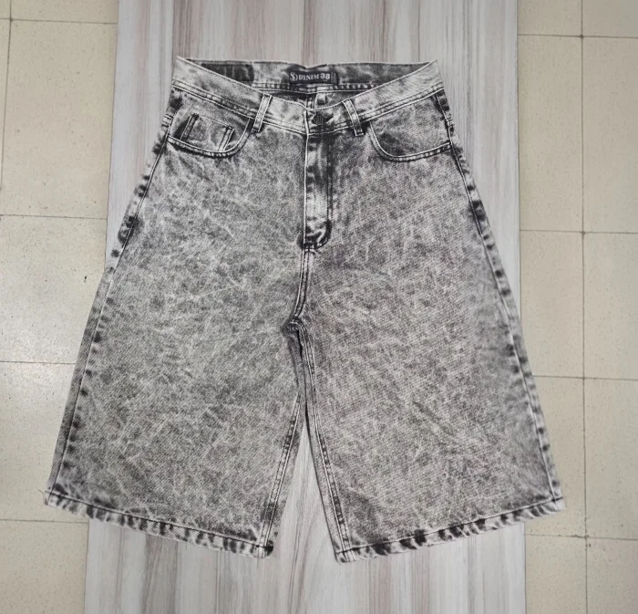 Bermuda Baggy Liso Gris Nevado Claro