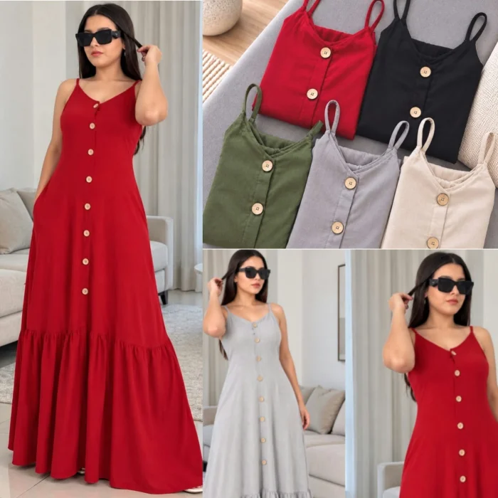 Maxi Vestido Lino Spandex