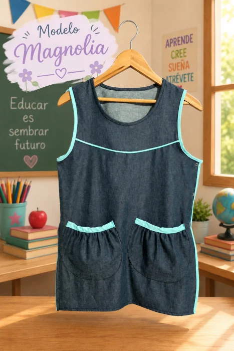 Delantal Maestra en Jeans