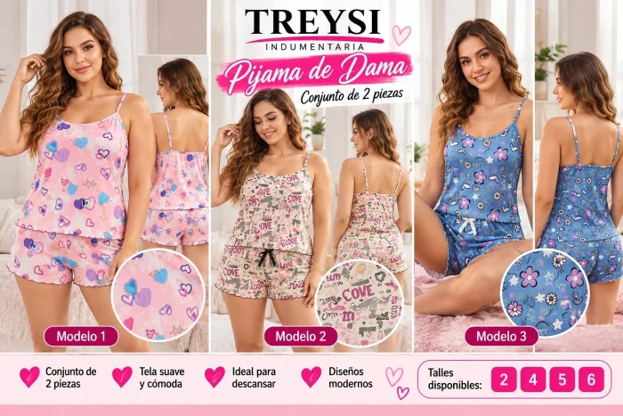 Pijamas de Dama de 2 Piezas