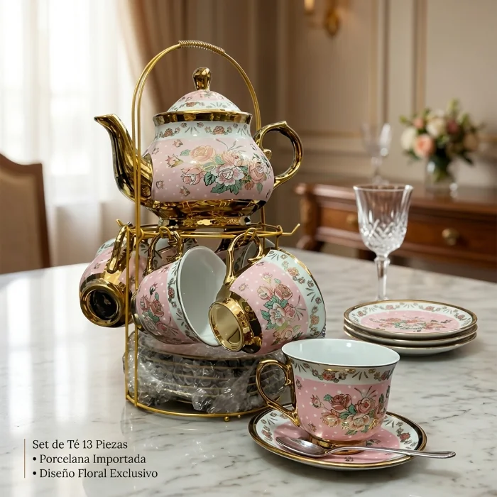 Set de Te Porcelana Importada 13 Piezas