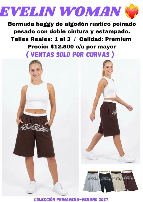 Bermuda Baggy con Doble Cintura Bread