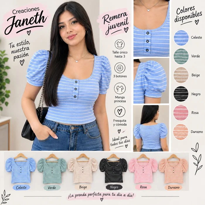 Remeras Morley Rsyado con Dos Botones