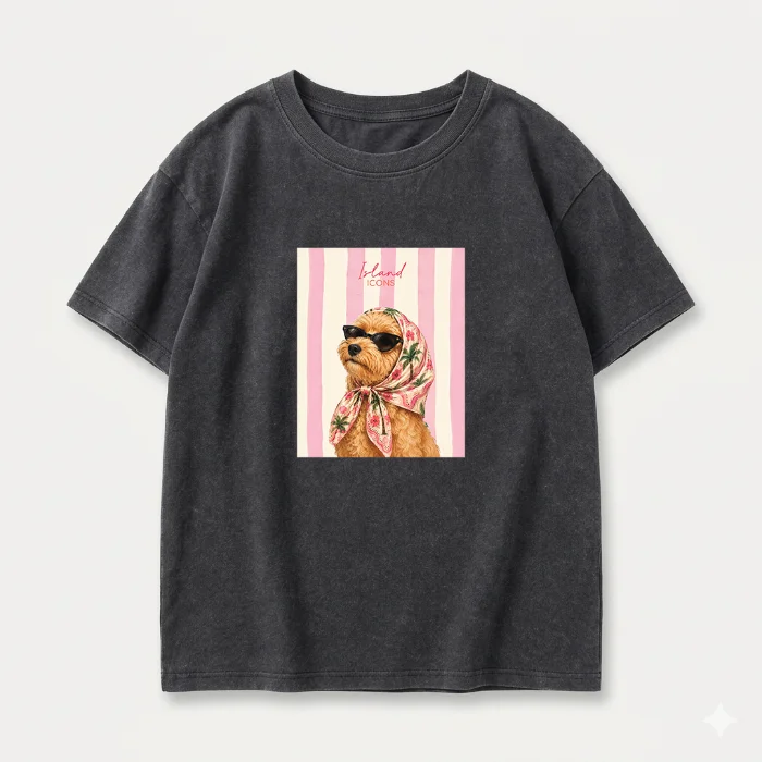 Nena- Remera Over Batik Perrito Astetic