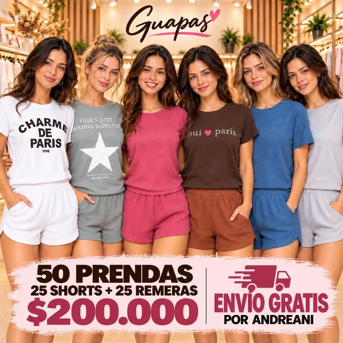 Pack 50 Remeras y Short Surtidas con Envio Gratis X Andreani