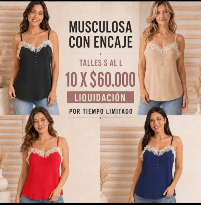Pack Musculosa con Encaje