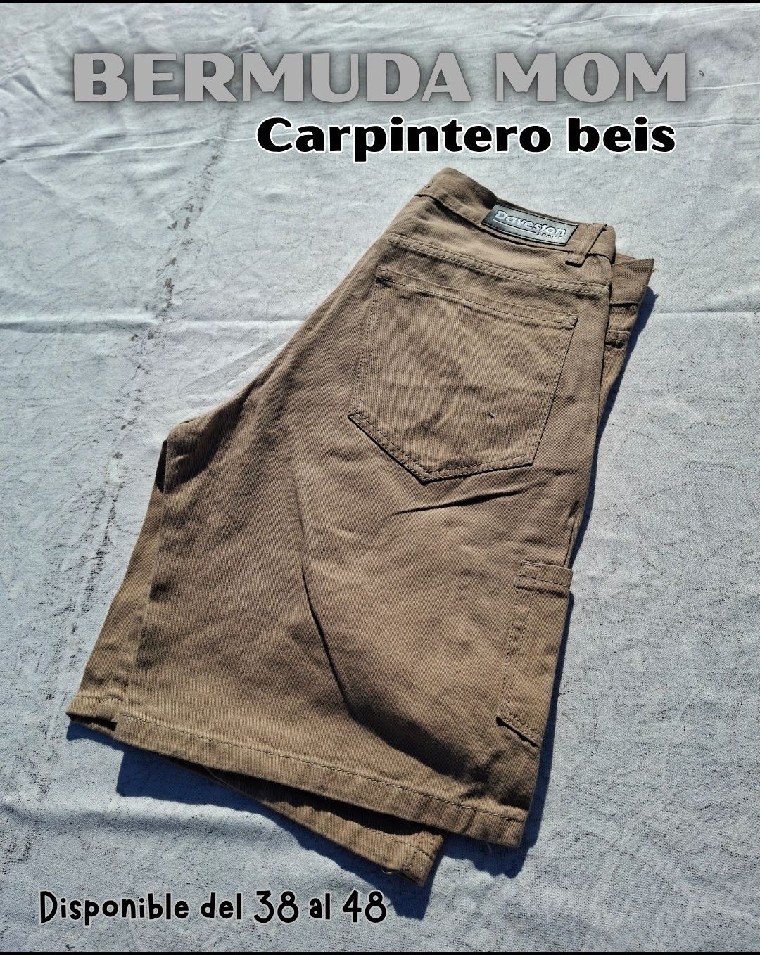 Bermuda Mom Carpintero Beis - Imagen 3