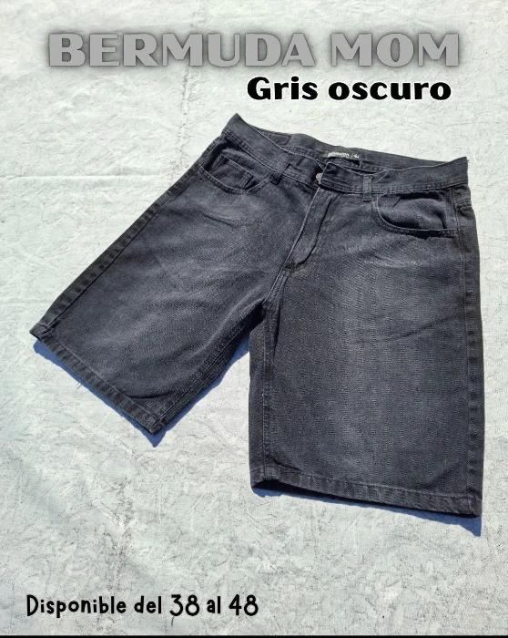 Bermuda Mom Gris Oscuro