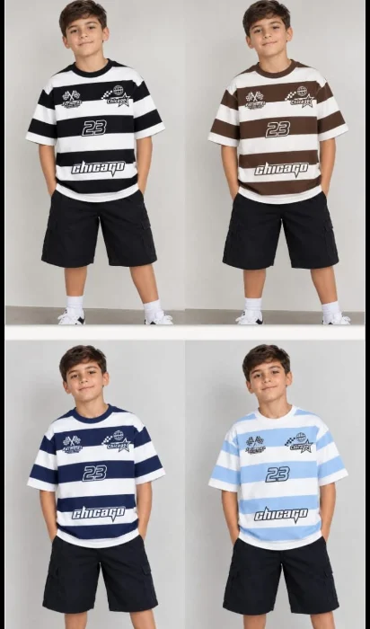 Remeras Oversai Rayadas de Algodón Peinado