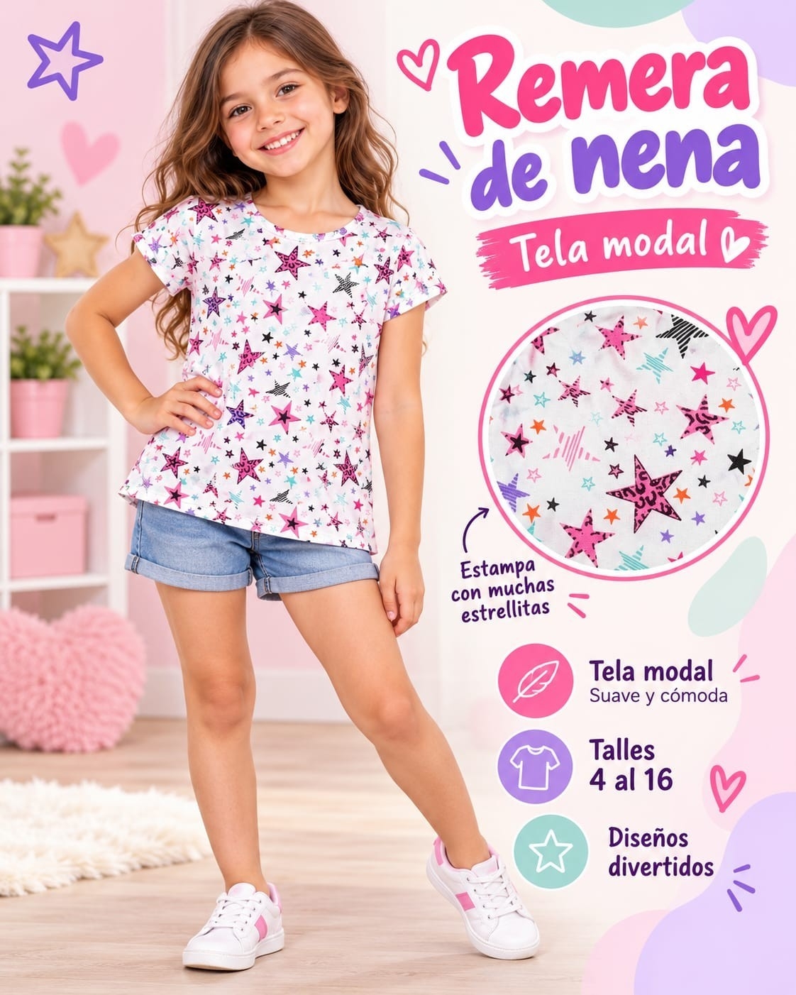 Remeras Modal Soft Niña - Imagen 2