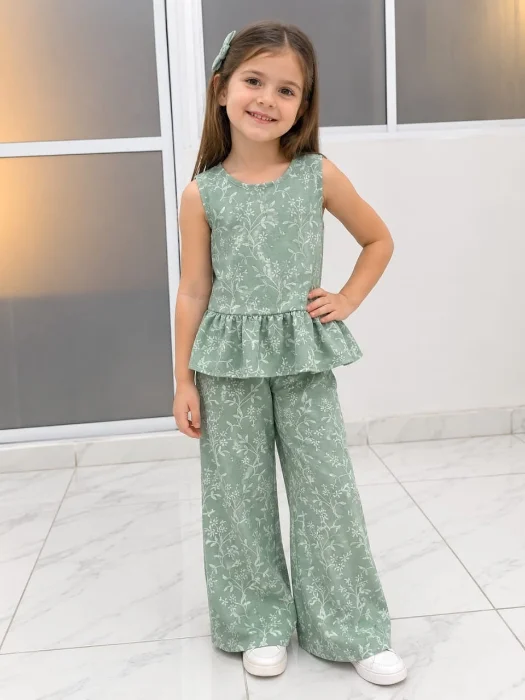 Conjunto Palazo y Musculosa en Tela Cey.