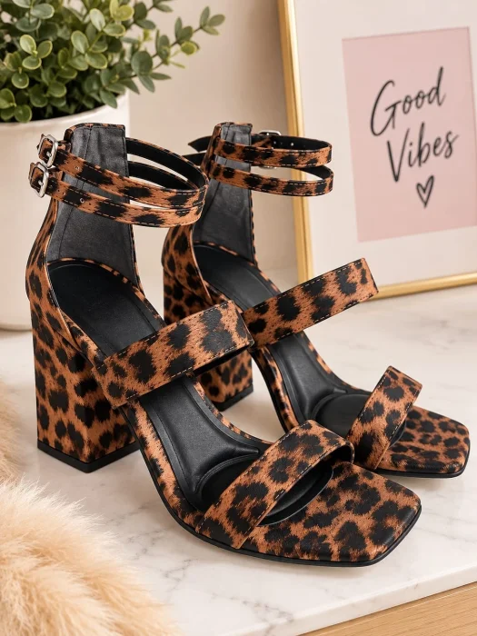 Sandalias Aitana Print Doble Tira con Plataforma