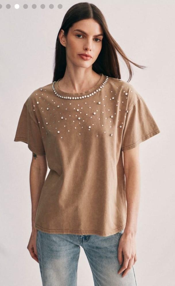 Remera de Algodón. con Pedrería - Imagen 2