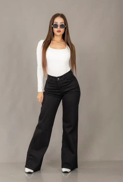 Wide Leg Negro Elastizado