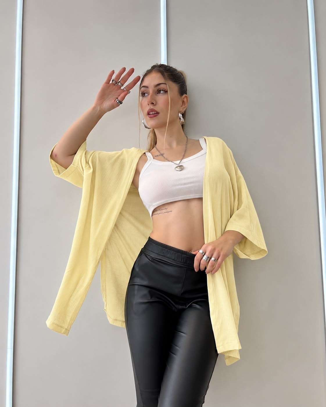Kimono Lino Cey con Tajo - Imagen 2
