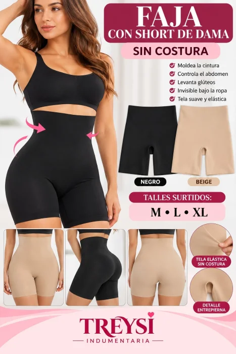 Faja con Chort sin Costura Importada