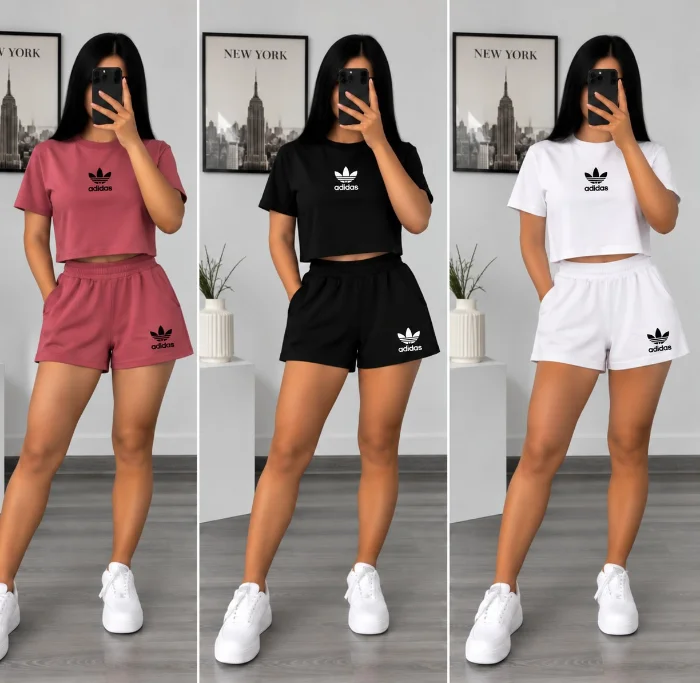 Conjunto Add de Licra Short + Remera Corta y Olgada