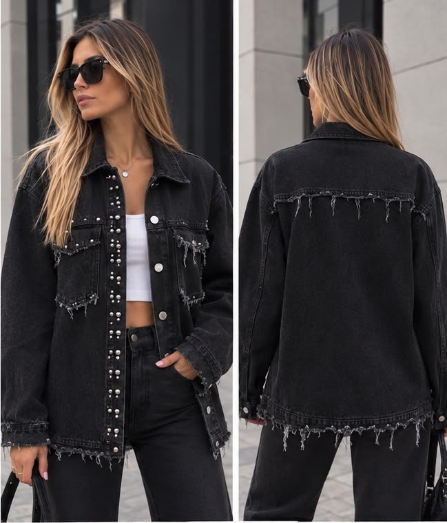 Camisaco de Jeans con Tacha Deflecado - Imagen 3