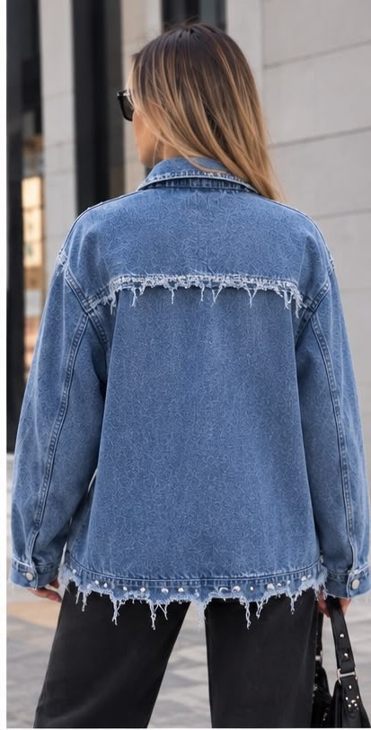 Camisaco de Jeans con Tachas Deflecado - Imagen 2