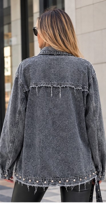 Camisaco de Jeans con Tacha Deflecado - Imagen 2