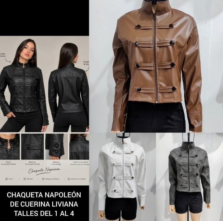 Chaqueta Napoleón de Cuerina Liviana de Está Temporada Talle 1 al 4 - Imagen 1
