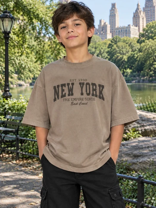Remeras Oversize Niño Estampado