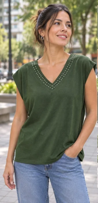 Remera Modal Viscosa Brillo V