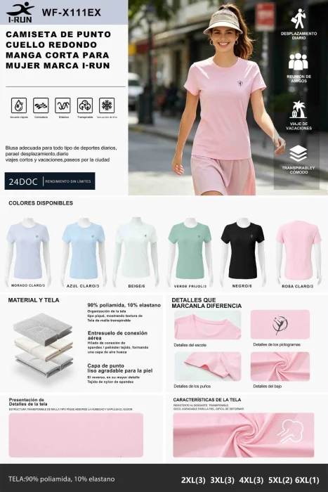 Remera Deportiva Mujer  Irum  Wf-111ex