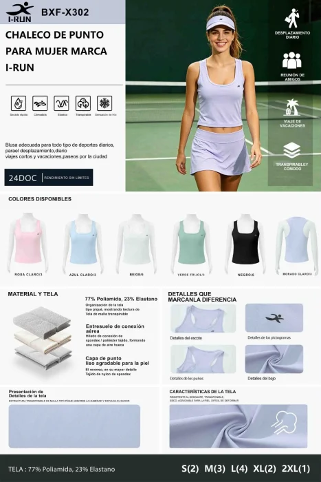 Musculosa Deportiva Mujer Irum Bxf-x302
