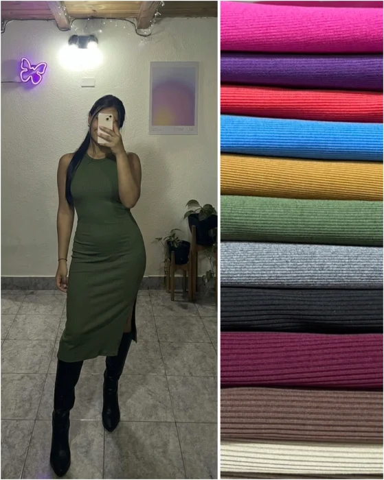Vestido Musculosa con Tajo