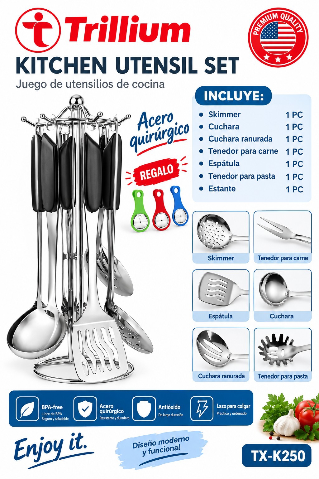 Set de Utensilios de Cocina 8 Pcs Trillium - Imagen 2