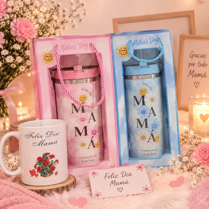 Termo Azul y Rosa Día de la Madre