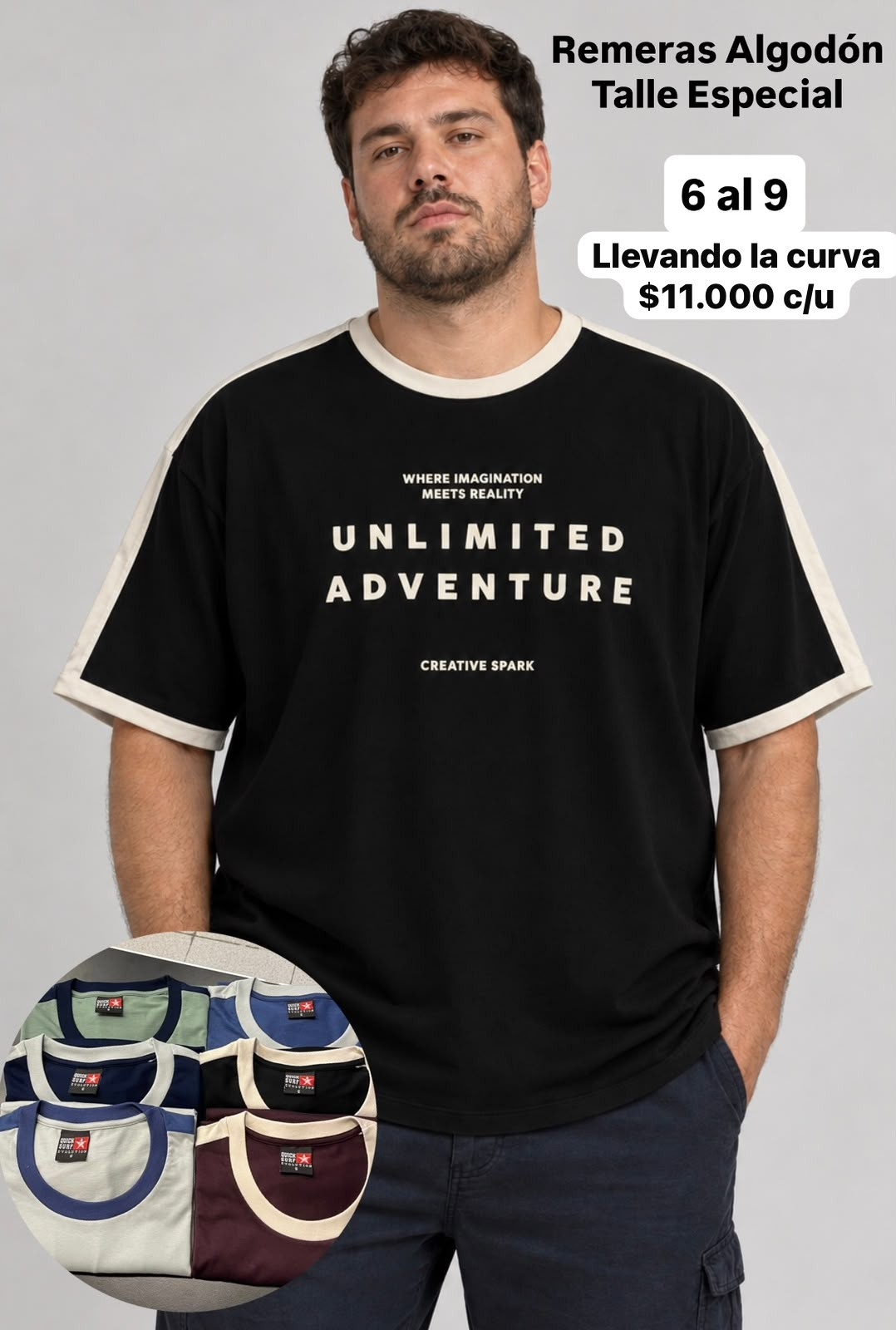Remera Algodón Talle Especial - Imagen 2