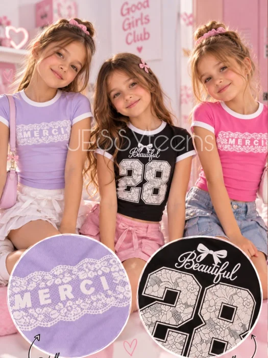 Remera Babytee Diseño Encaje