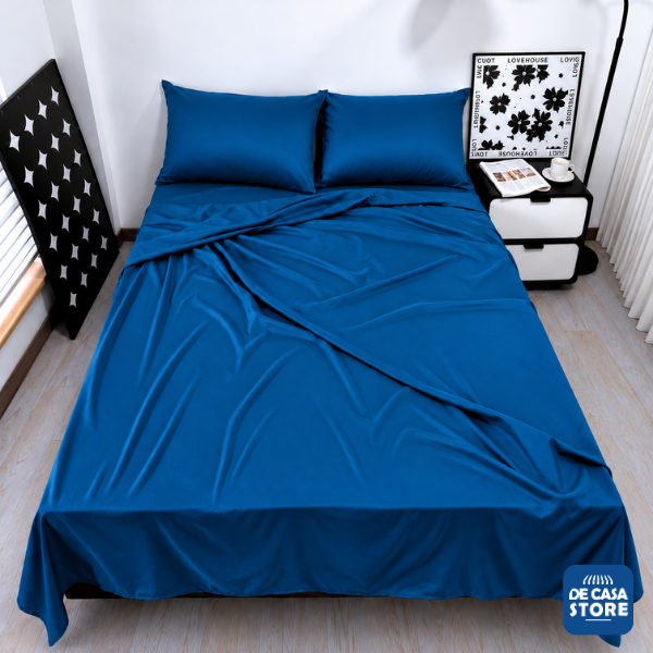 Set X2 Juego de Sábanas Azul Goldsun Full 5000 Hilos América | Liso + Estampado - 2.png