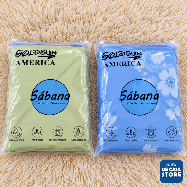 Set X2 Juego de Sábanas Azul Goldsun Full 5000 Hilos América | Liso + Estampado - 6.png