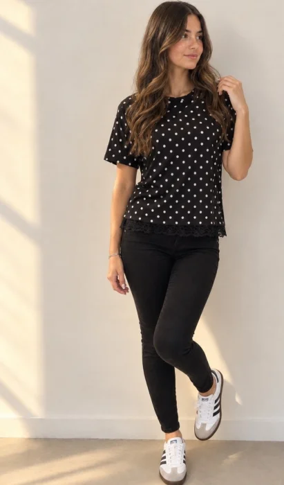 Remera  Modal Puntilla