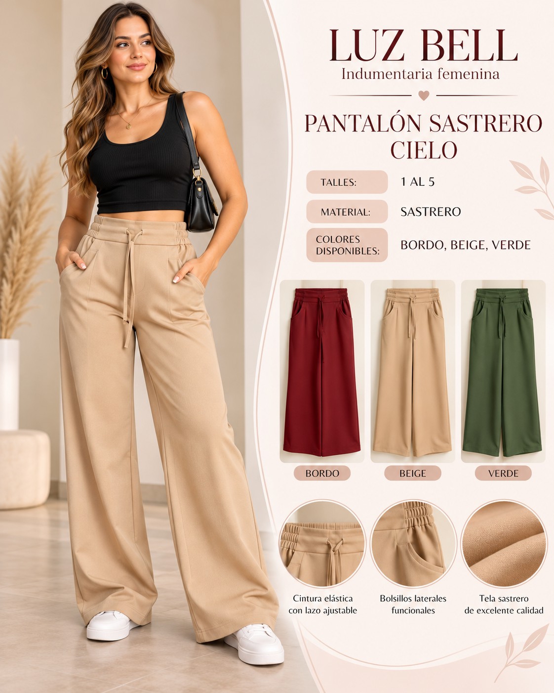Pantalón Sastrero Cielo - Imagen 4