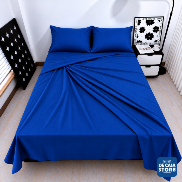 Set X2 Juego de Sábana 5000 Hilos Twin Azul Marino Goldsun América Liso + Estampado - 2.png