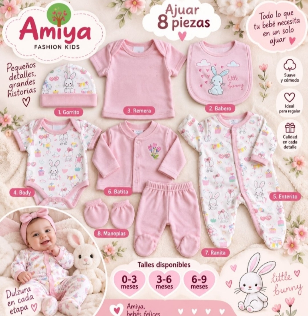 Ajuar 8 Piezas Importado - Imagen 2