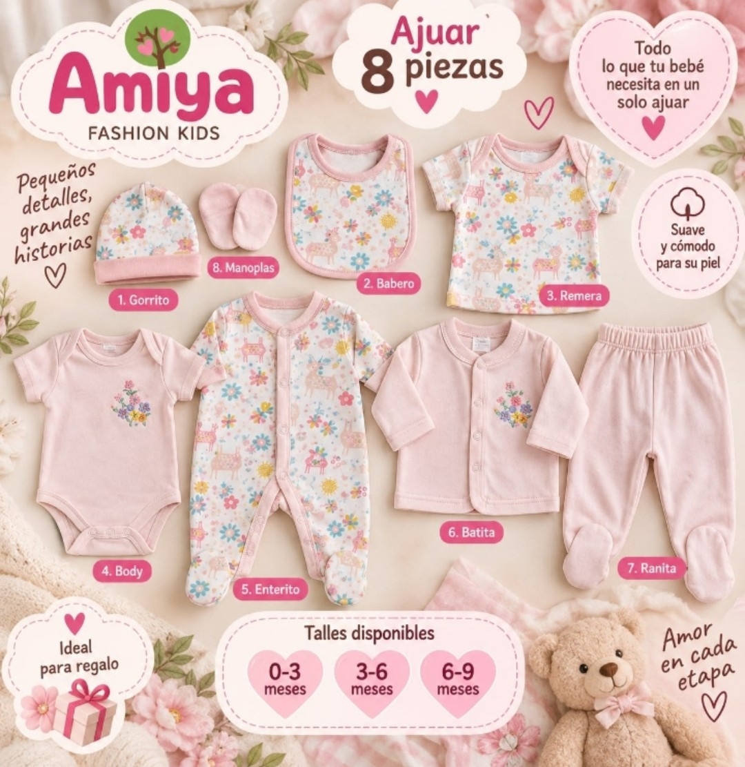 Ajuar 8 Piezas Importado - Imagen 3