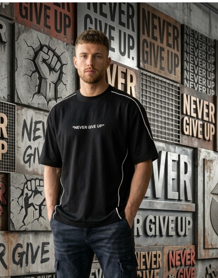 Remeras Oversize Never Give Up - Imagen 2