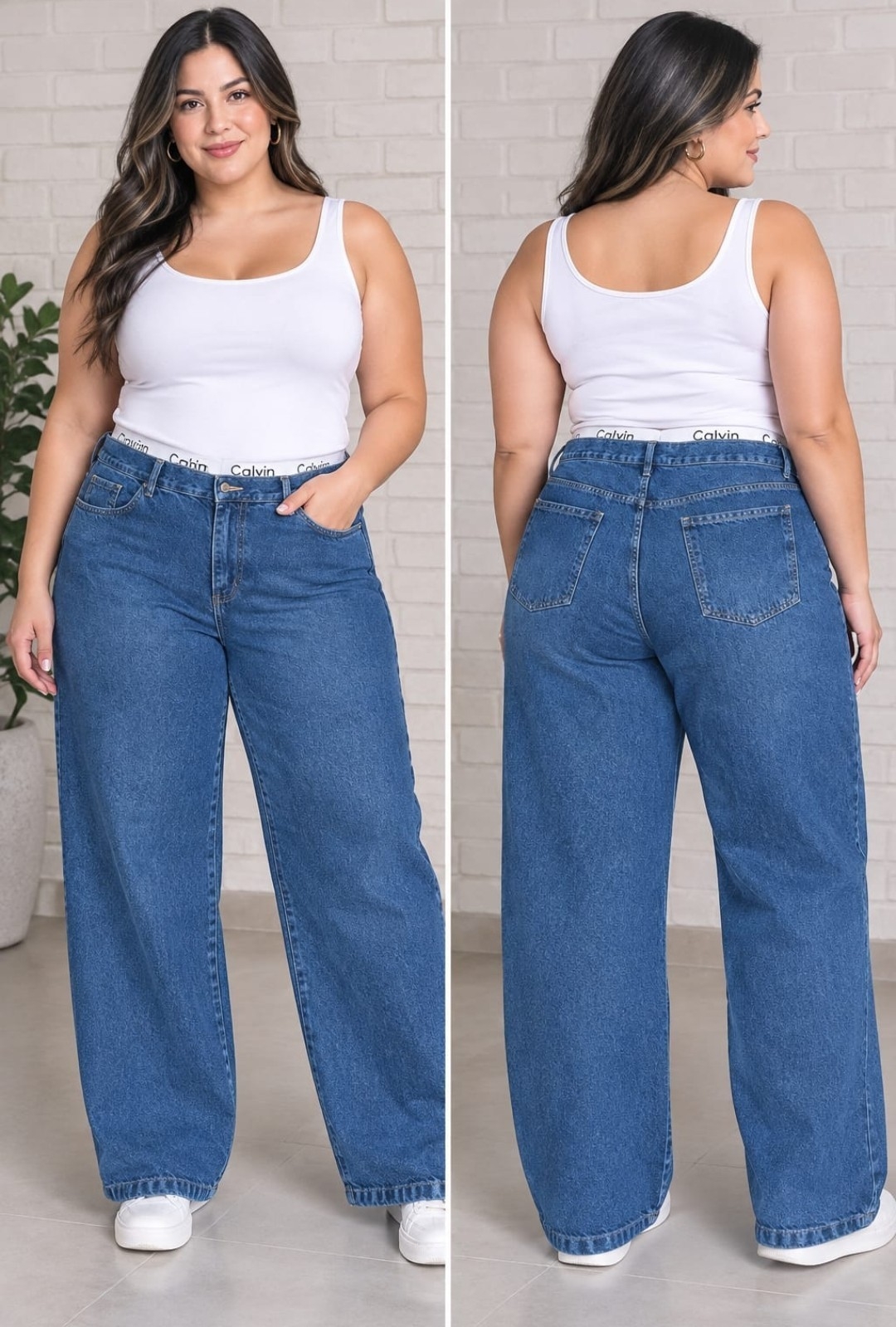 Baggy Doble Cintura Calvin Curvy - Imagen 2