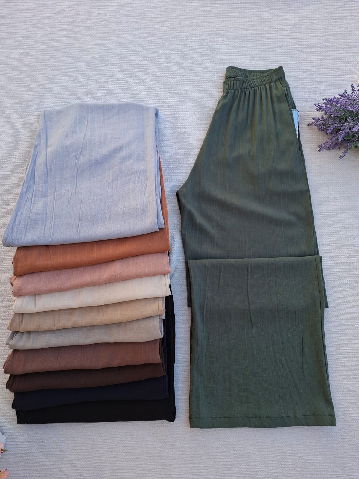 Palazzo Lino Spandex Talle Especial Mujer Verano Dama Pantalón Jogging Calza Bahiano - Imagen 1