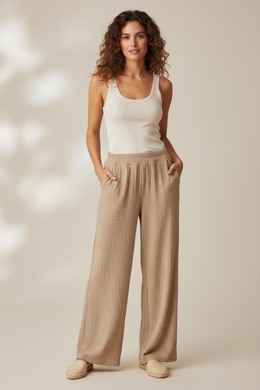 Palazzo Hawai Bruselas Talle Especial Mujer Verano Dama Pantalón Jogging Calza - Imagen 1