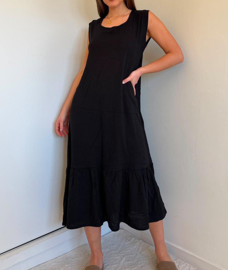 Vestido Lino Spandex Mujer Verano Pollera Músculosa - Imagen 3