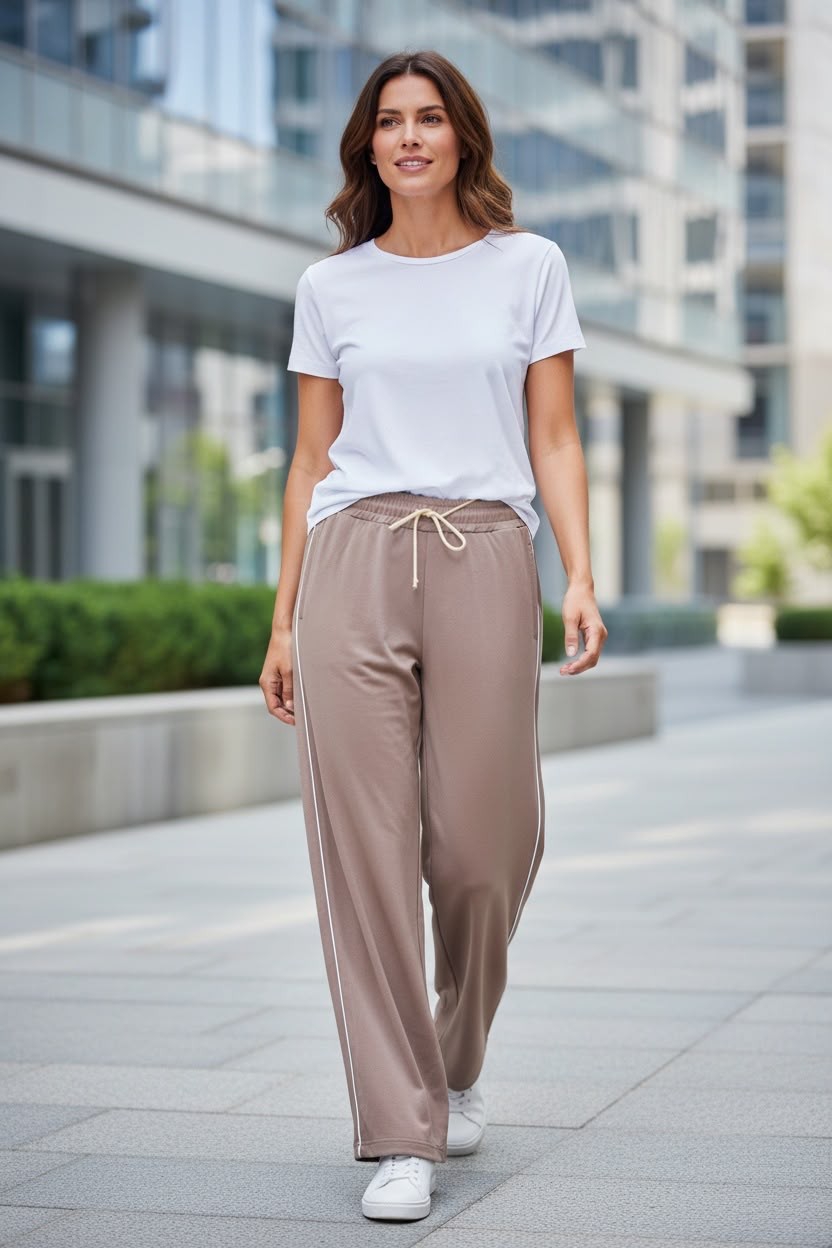Palazzo Algodón Rústico Talle Especial Mujer Verano Dama Pantalón Jogging Calza - Imagen 1